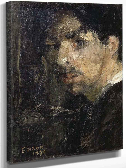 Self Portrait, Called The Big Head By James Ensor By James Ensor