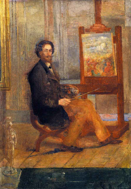 Self Portrait At The Easel By James Ensor By James Ensor
