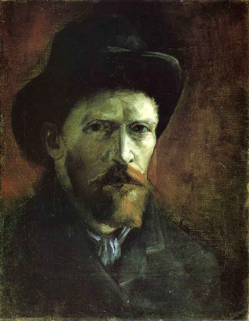 Self Portrait In A Dark Felt Hat By Jose Maria Velasco