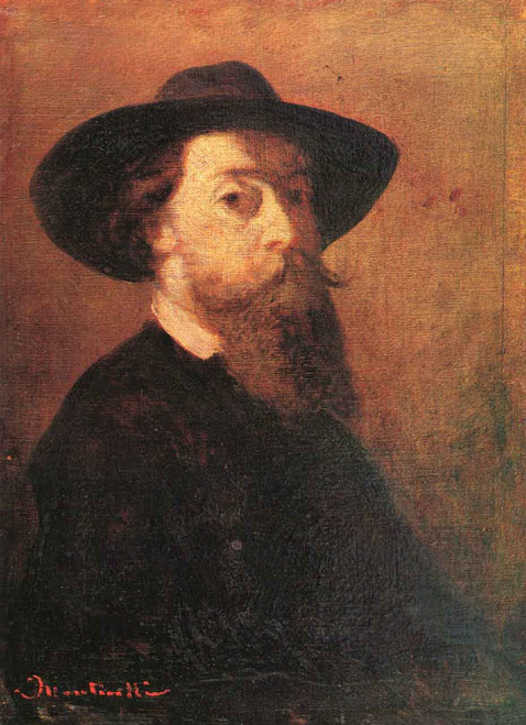 Self Portrait With Felt Hat By Adolphe Joseph Thomas Monticelli