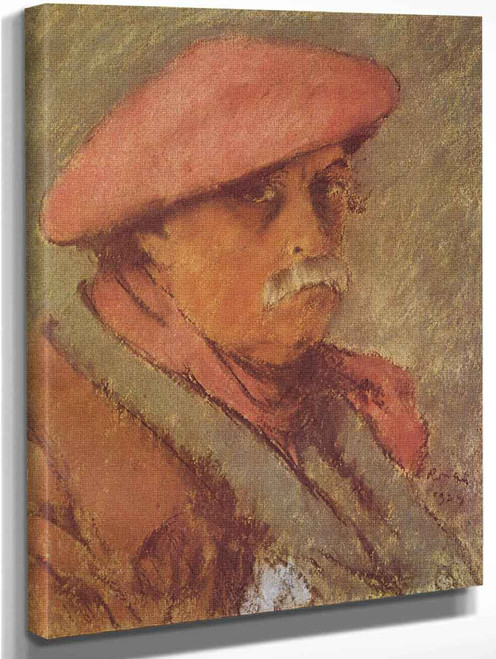 Self Portrait With Red Beret By Jozsef Rippl Ronai