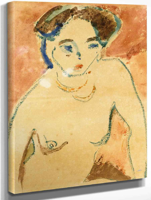 Semi Nude Young Girl By Ernst Ludwig Kirchner By Ernst Ludwig Kirchner