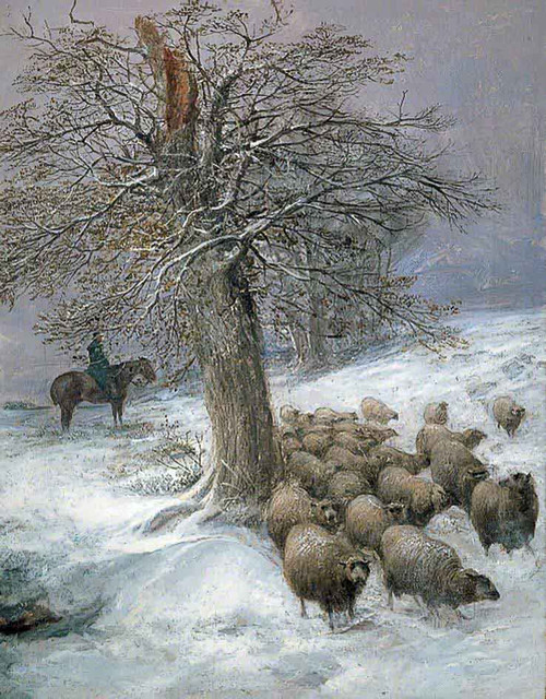 Sheep In The Snow By Thomas Sidney Cooper By Thomas Sidney Cooper