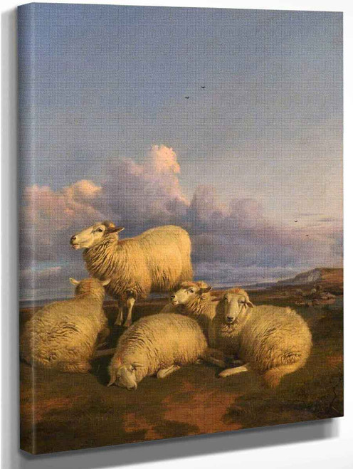 Sheep On The Marshes, Near Folkestone, Kent By Thomas Sidney Cooper By Thomas Sidney Cooper