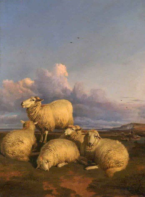 Sheep On The Marshes, Near Folkestone, Kent By Thomas Sidney Cooper By Thomas Sidney Cooper