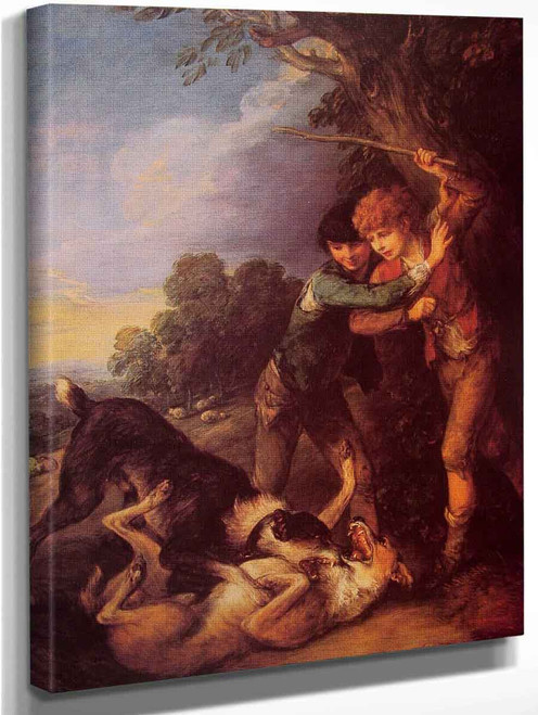 Shepherd Boys With Dogs Fighting By Thomas Gainsborough