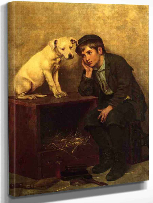 Shoeshine Boy With His Dog By John George Brown