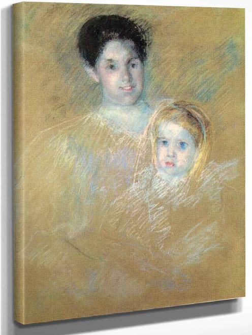 Smiling Mother With Sober Faced Child By Mary Cassatt