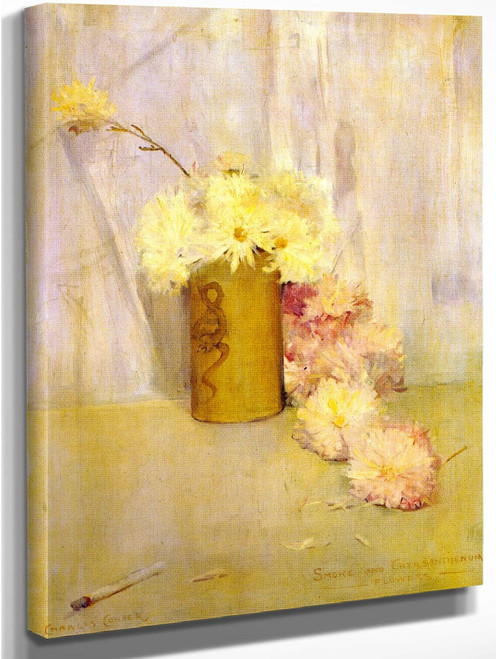 Smoke And Chrysanthemum Flowers By Charles Conder By Charles Conder