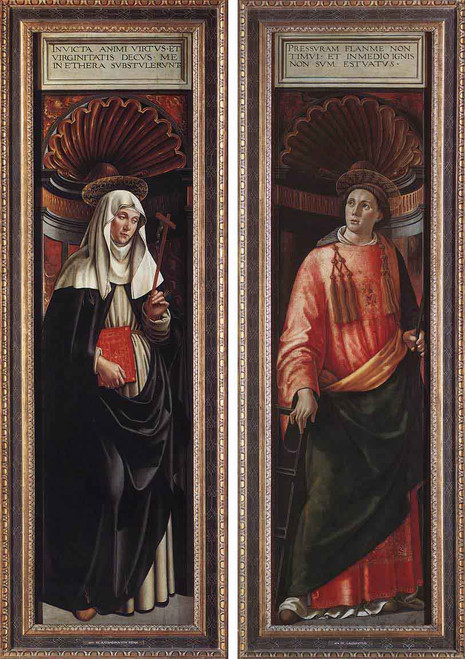 St Catherine Of Siena And St Lawrence By Domenico Ghirlandaio