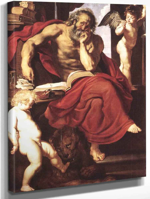 St Jerome In His Hermitage By Peter Paul Rubens