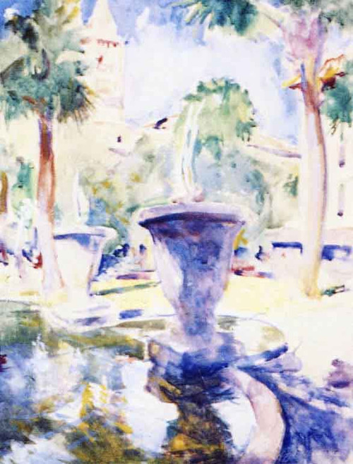 St. Augustine Fountain By Charles W. Hawthorne