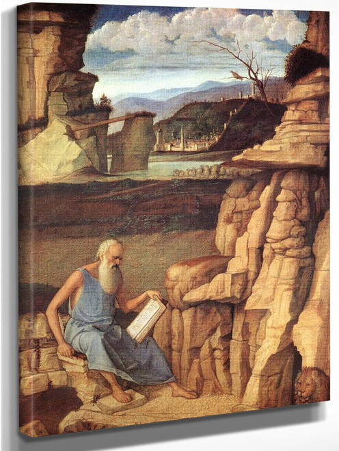 St. Jerome Reading In The Countryside By Giovanni Bellini