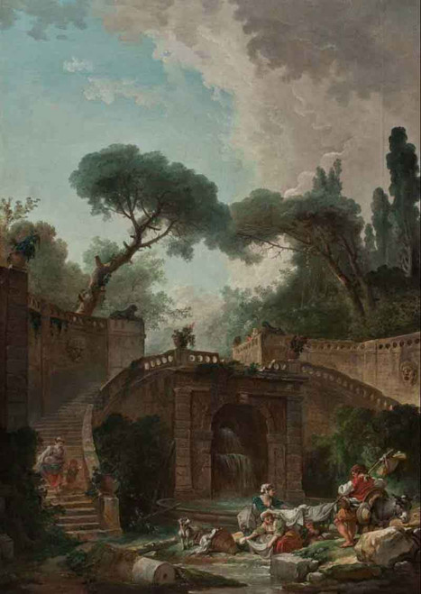 Stairway Of Farnese Palace Park By Hubert Robert