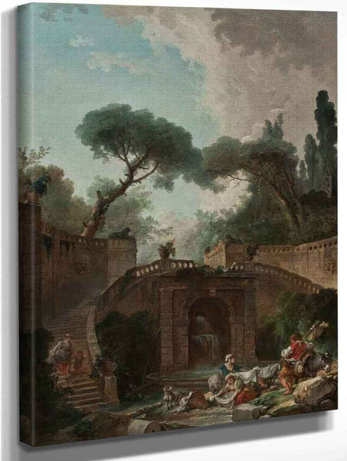 Stairway Of Farnese Palace Park By Hubert Robert