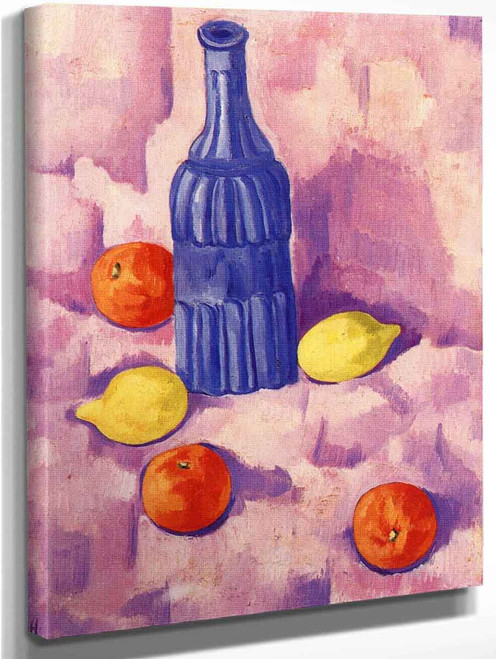 Still Life Blue Bottle, Oranges And Lemons By Marsden Hartley