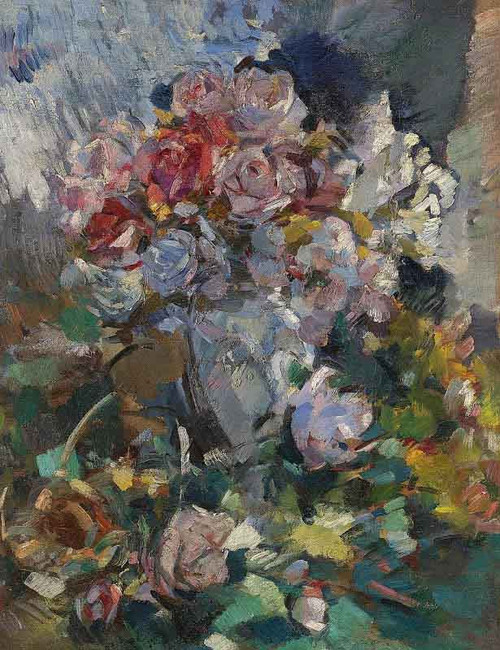 Still Life Of Flowers By Constantin Alexeevich Korovin