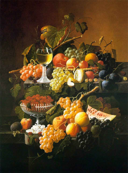 Still Life With Books And Spectacles By Severin Roesen