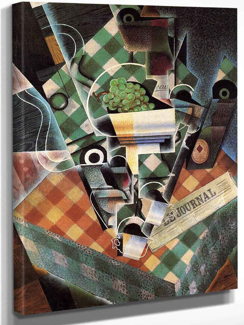 Still Life With Checked Tablecloth By Juan Gris
