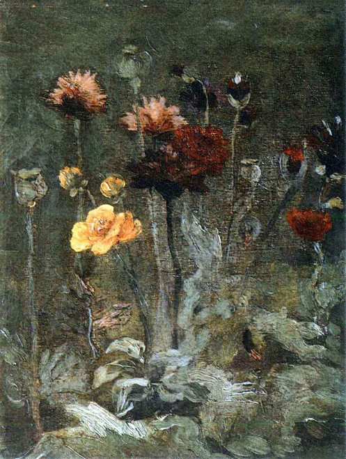 Still Life With Scabiosa And Ranunculus By Jose Maria Velasco Still Life With Scabiosa And Ranunculus By Jose Maria Velasco
