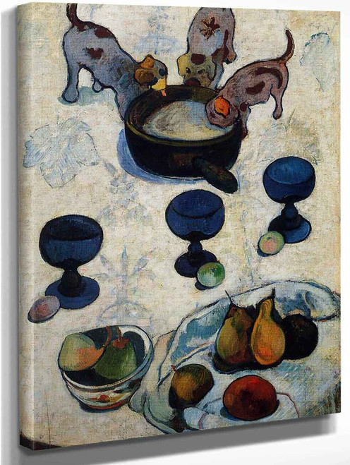 Still Life With Three Puppies By Paul Gauguin