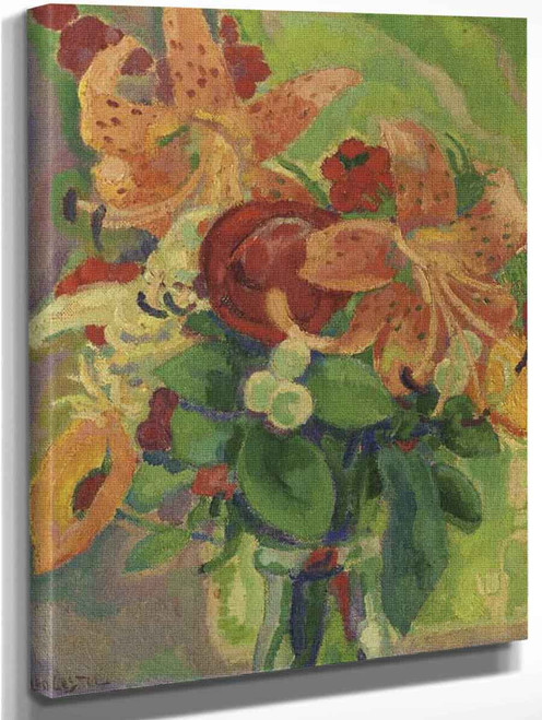 Still Life With Tiger Lilies By Leo Gestel