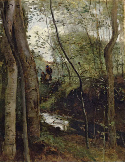 Stream In The Woods By Jean Baptiste Camille Corot