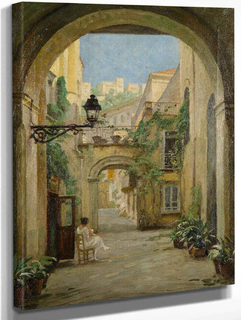 Street In Naples By Paul Gustave Fischer By Paul Gustave Fischer