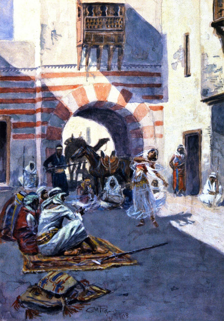 Street Scene In Arabia By Charles Marion Russell