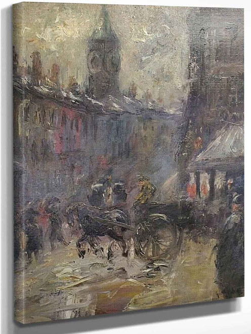 Street Scene With Carriage By George Benjamin Luks