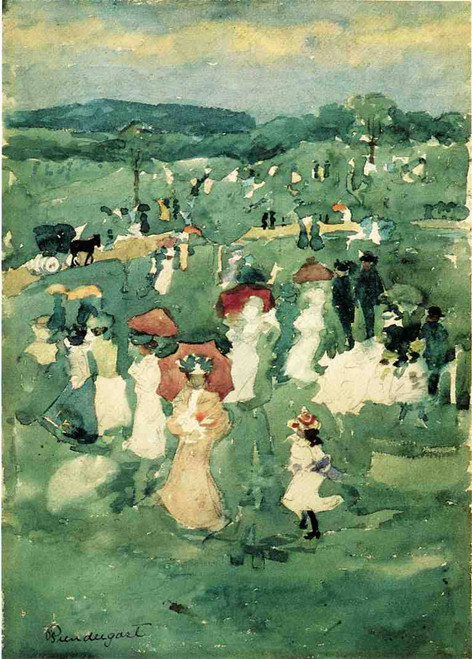 Strolling In The Park By Maurice Prendergast By Maurice Prendergast
