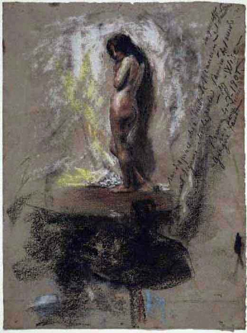 Study Of A Nude Girl By Antonio Mancini