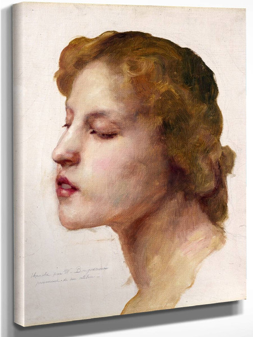 Study Of A Woman's Head1 By William Bouguereau Art Reproduction