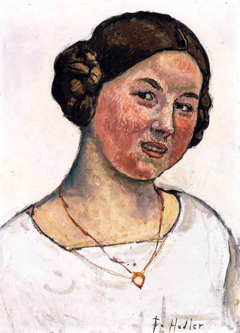 Swiss Girl With Necklace By Ferdinand Hodler  By Ferdinand Hodler