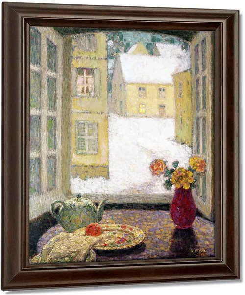 Henri le Sidaner、超希少画・海外レゾネ、新品高級額・額装付 The Window In Autumn By Henri Le Sidaner Art Reproduction from