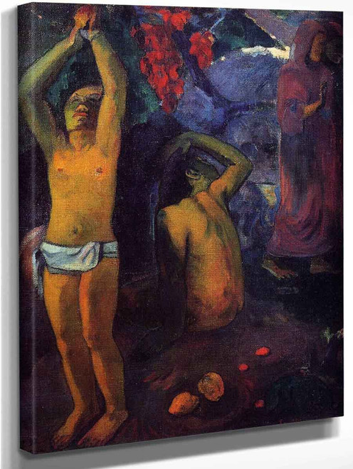 Tahitian Man With His Arms Raised By Paul Gauguin