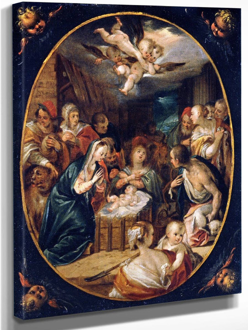 The Adoration Of Shepherds By Hans Von Aachen By Hans Von Aachen