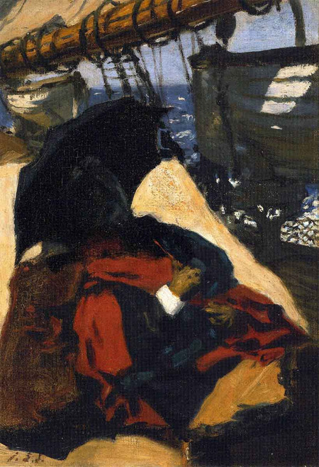The Artist's Mother Aboard Ship By John Singer Sargent By John Singer Sargent