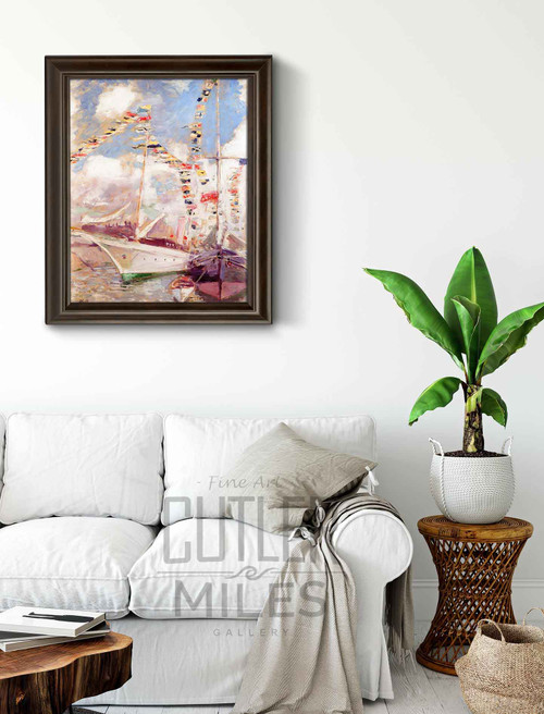 The Artist's Yacht, The Port Of Sanville By Paul Cesar Helleu Art Reproduction