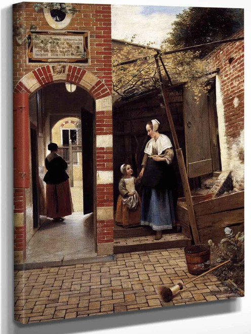 The Courtyard Of A House In Delft By Pieter De Hooch