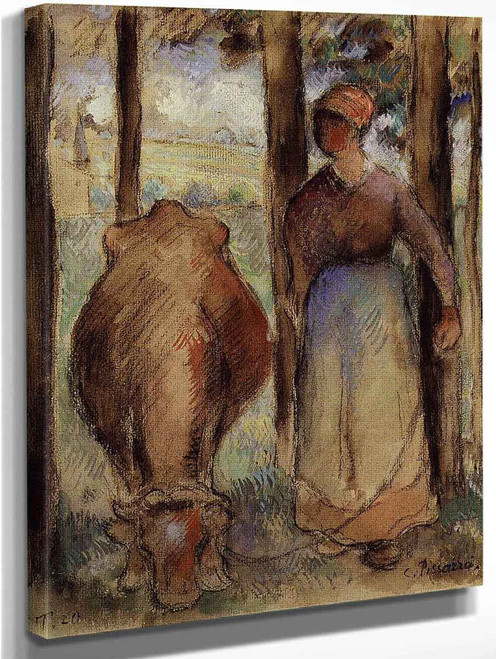 The Cowherd2 By Camille Pissarro