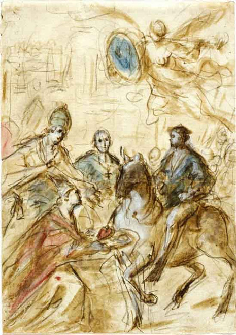 The Entry Of Charles V Into Bologna In 1529 By Jacopo Amigoni By Jacopo Amigoni