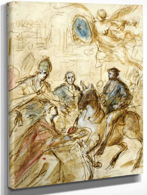 The Entry Of Charles V Into Bologna In 1529 By Jacopo Amigoni By Jacopo Amigoni