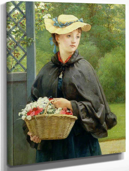 The Gardener's Daughter By George Dunlop Leslie Art Reproduction