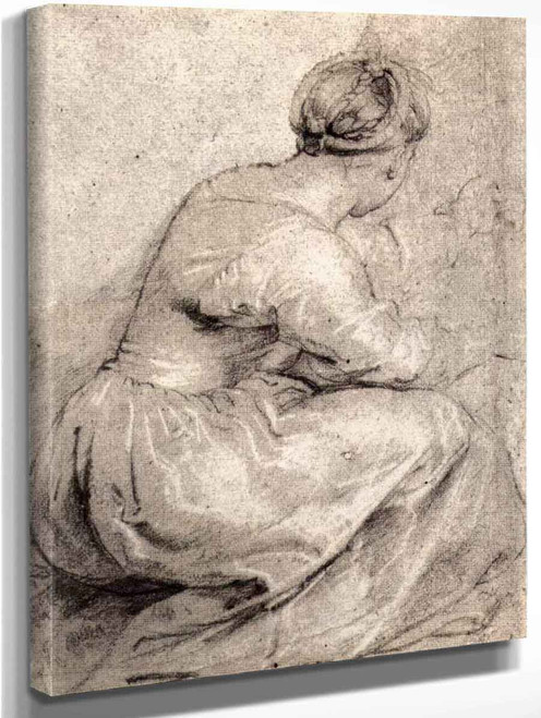 The Girl Squatted Down By Peter Paul Rubens
