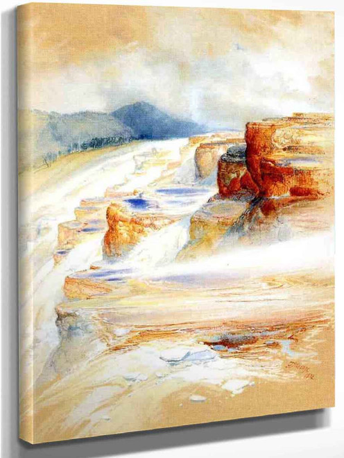 The Hot Springs Of Gardiners River, Dianas Baths By Thomas Moran