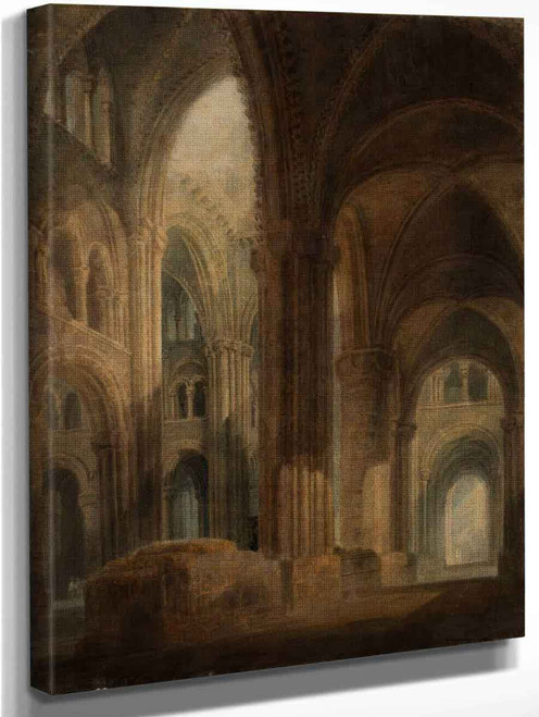 The Interior Of Durham Cathedral, Looking East Along The South Aisle By Joseph Mallord William Turner