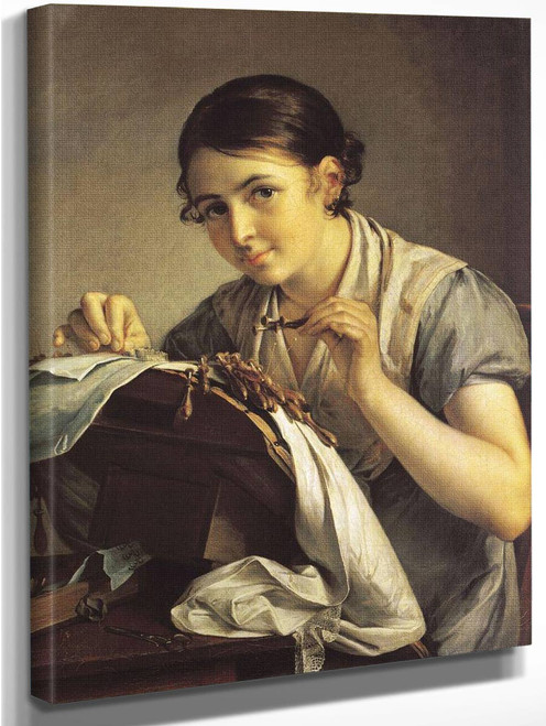 The Lacemaker By Vasily Tropinin