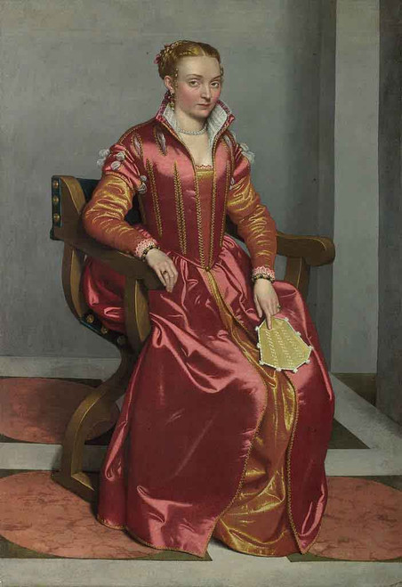 The Lady In Red, Perhaps Contessa Lucia Albani Avogadro By Giovanni Battista Moroni