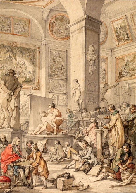 The Life Class At The Royal Academy Of Painting And Sculpture By Charles Joseph Natoire By Charles Joseph Natoire